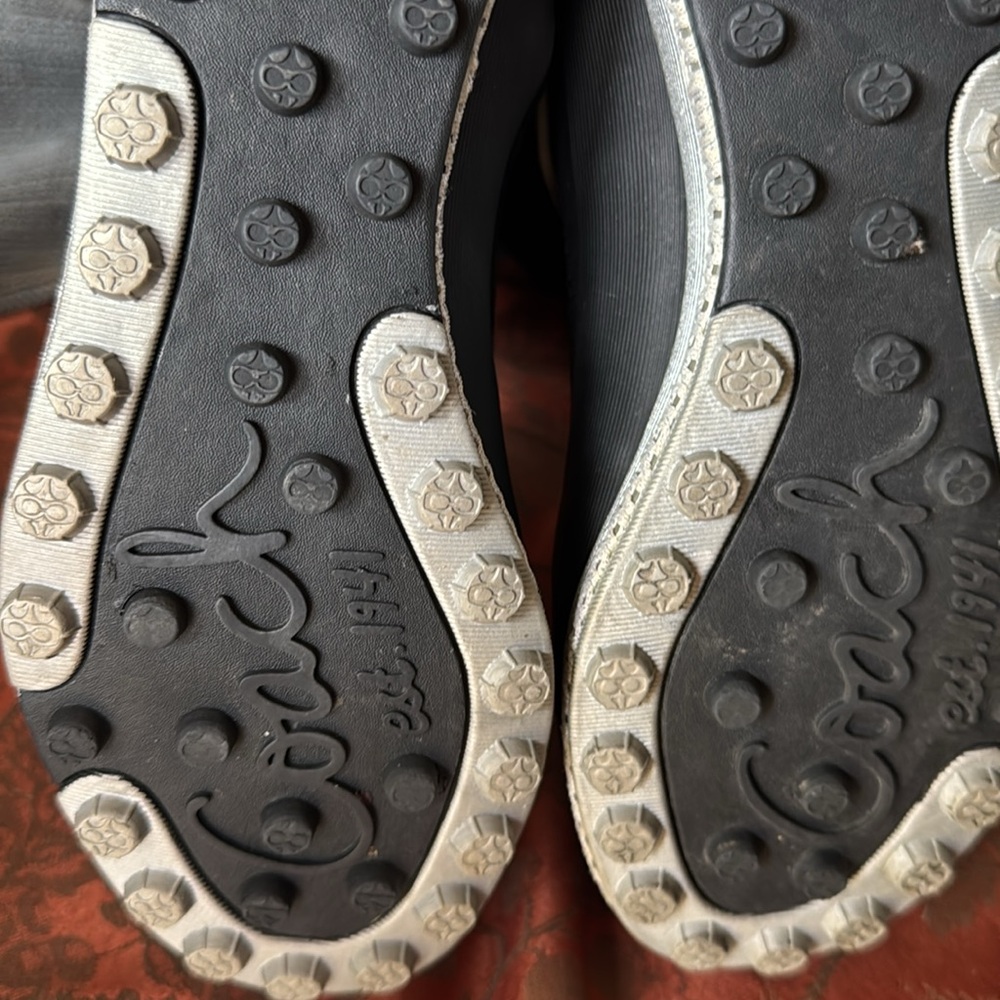 Coach Women's Black and Cream Patterned Boots Size 6.5 Price is Firm Like New - Picture 8 of 17